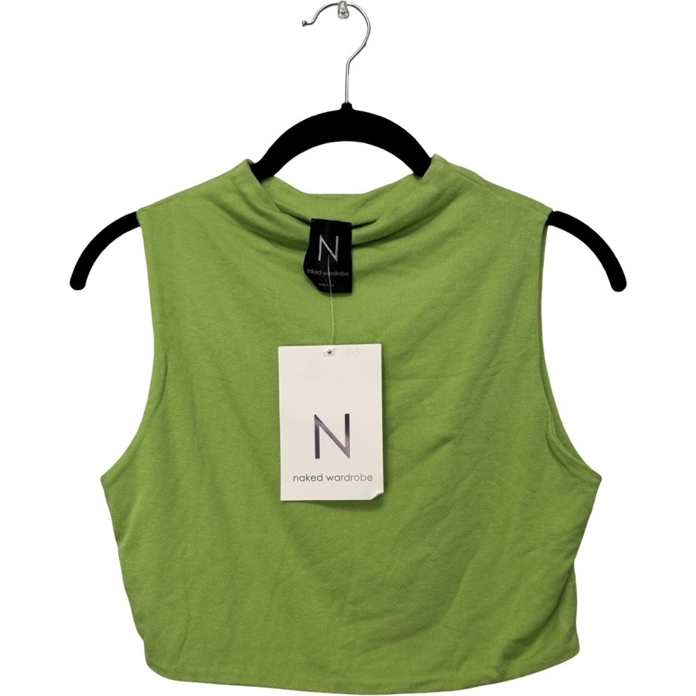NWT! Naked Wardrobe Smooth Mock Neck Crop Top (Large) - Picture 1 of 4